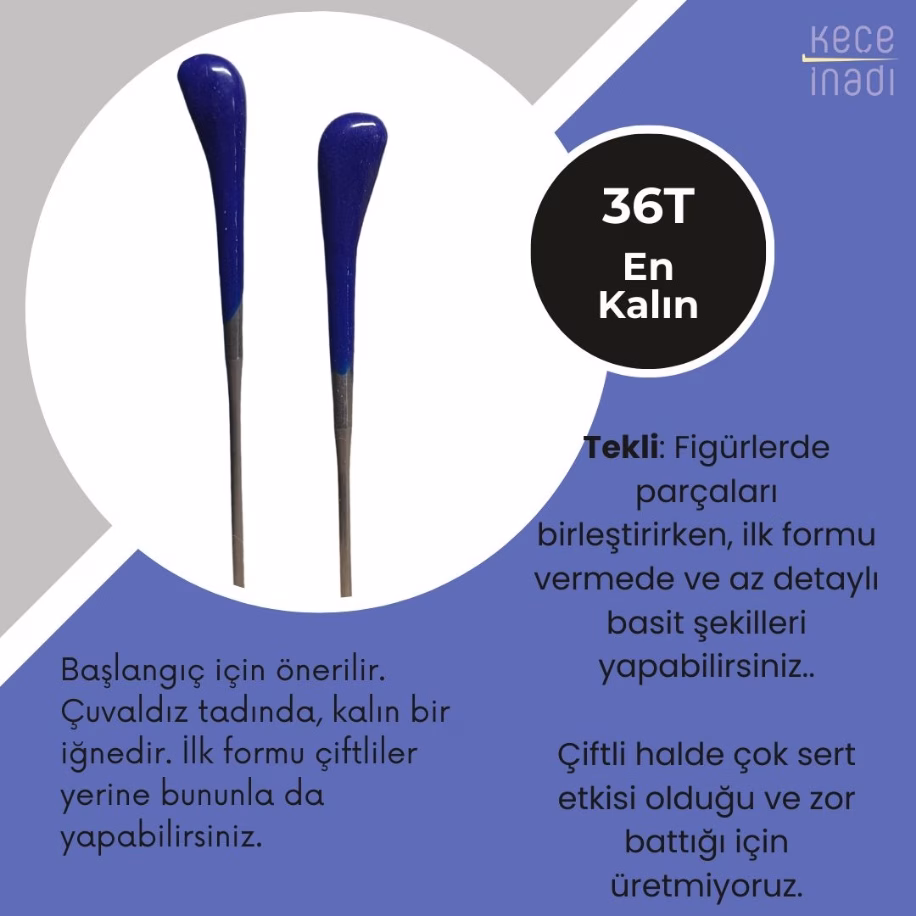 36T Keçe İğnesi - En Kalın (1adet) 36T Keçe İğnesi - En Kalın (1adet)