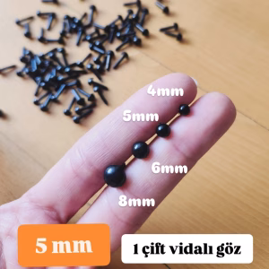 5mm siyah göz - 1 çift 5mm siyah göz - 1 çift