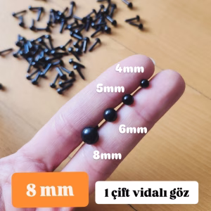 8mm siyah göz - 1 çift 8mm siyah göz - 1 çift